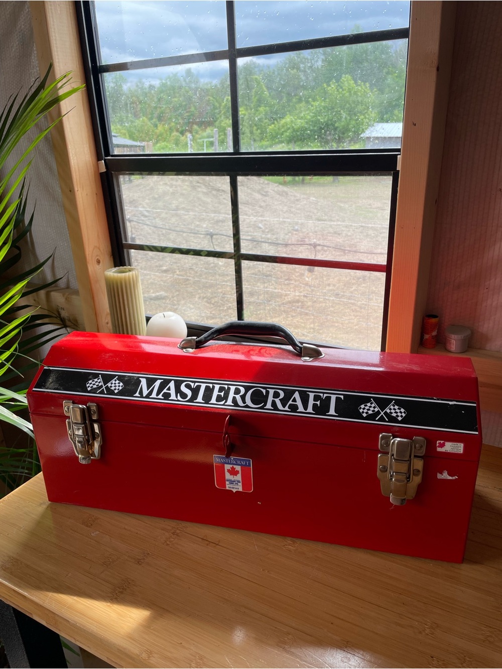 Vintage Mastercraft Red Metal Toolbox